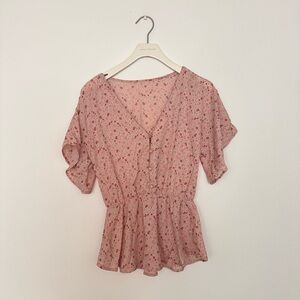 Elegant Pink Floral Blouse